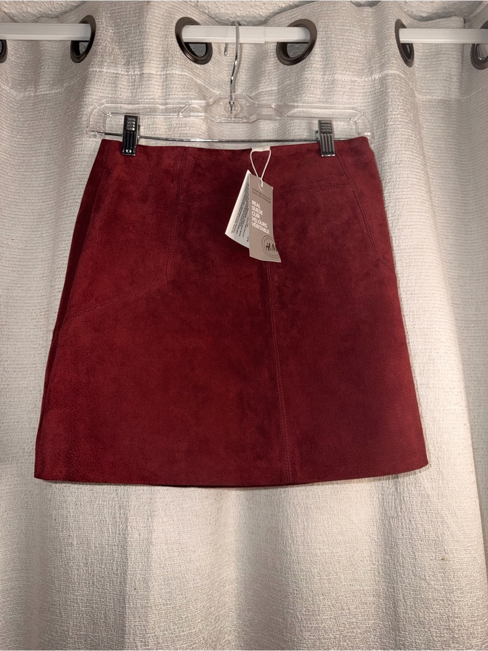 H&M Wine Suede-Look Mini Skirt